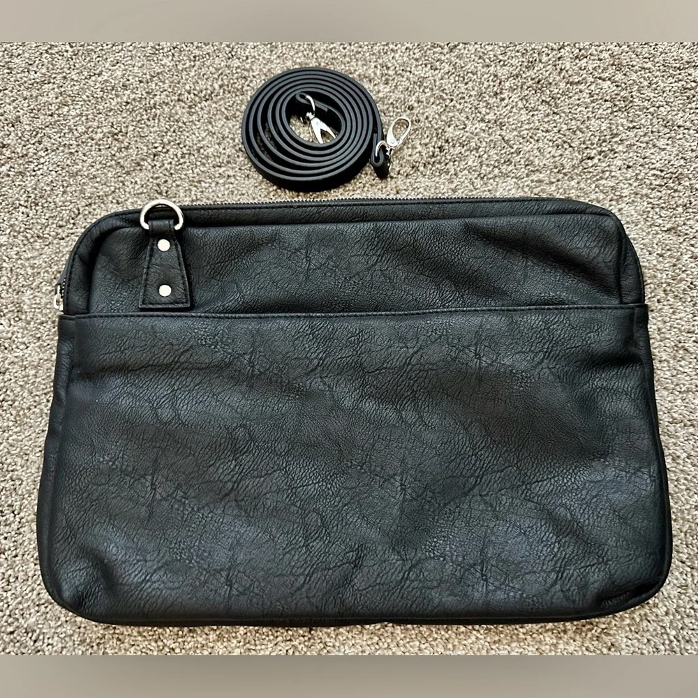 Miche Soft Black Faux Leather Tablet Bag